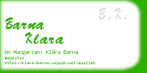 barna klara business card